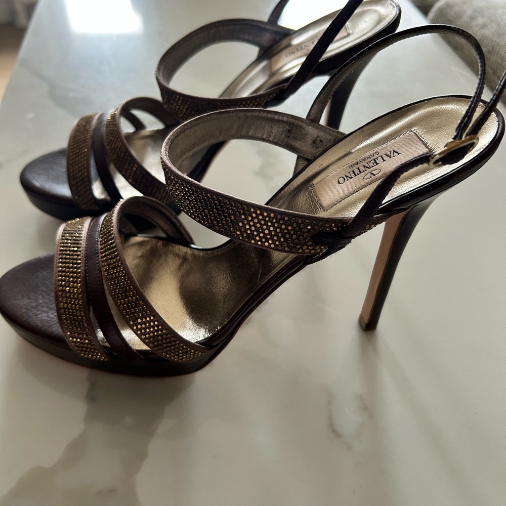 Valentino Dark Brown Studded Heels